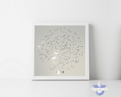 15 year anniversary gift idea – personalized crystal star map print with crystals. Best crystal anniversary gift!